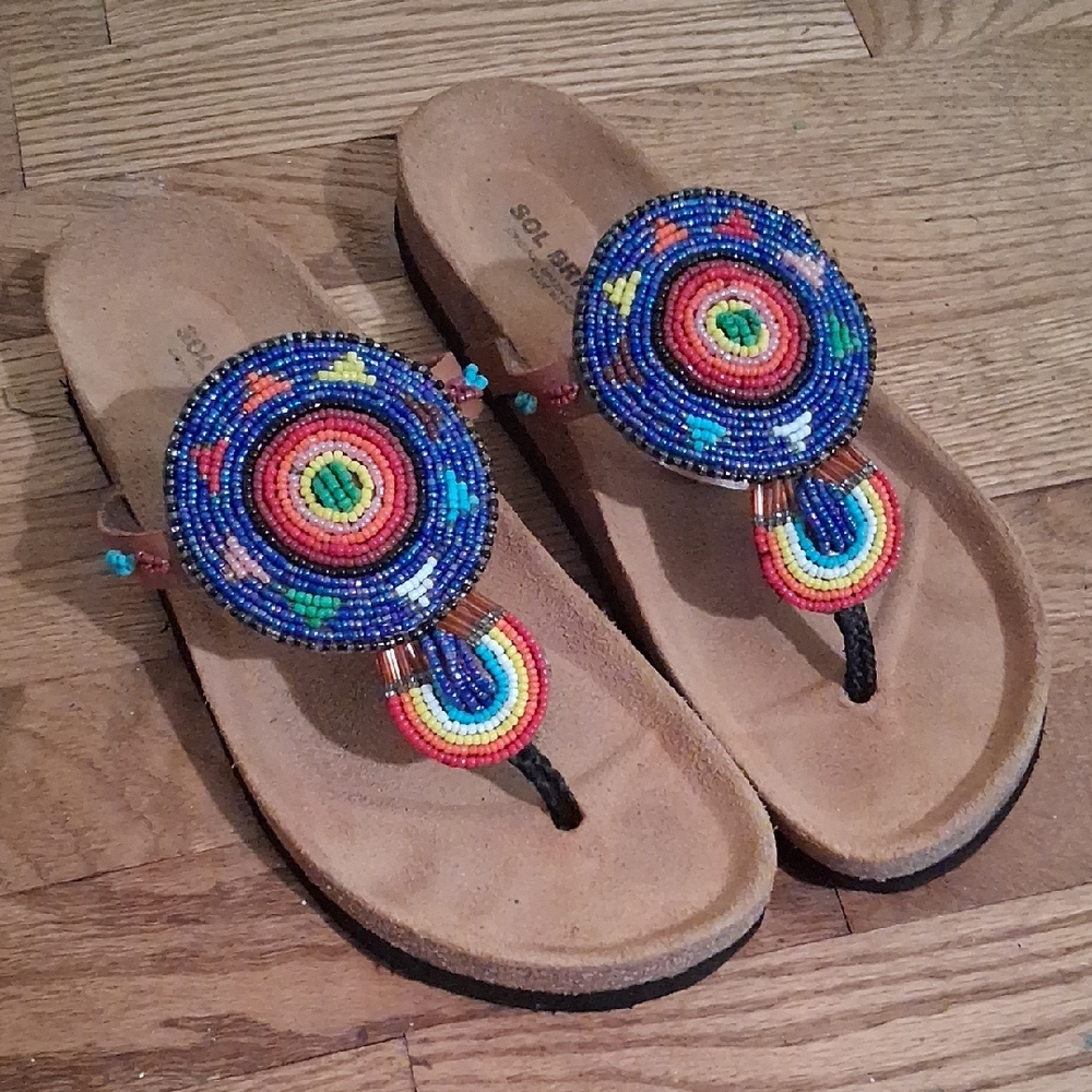 Sol Bright Seed Bead Sandals